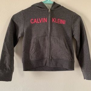 Girls Calvin Klein gray hoodie jacket size 6.